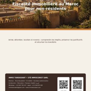 Fiscalité immobilière au Maroc pour non-résidents – Guide 2026