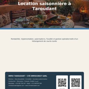 Location saisonnière à Taroudant – Rentabilité, réglementation et gestion