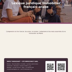 Lexique juridique immobilier français–arabe – Maroc