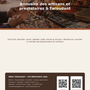 Annuaire des artisans et prestataires à Taroudant – Édition 2026