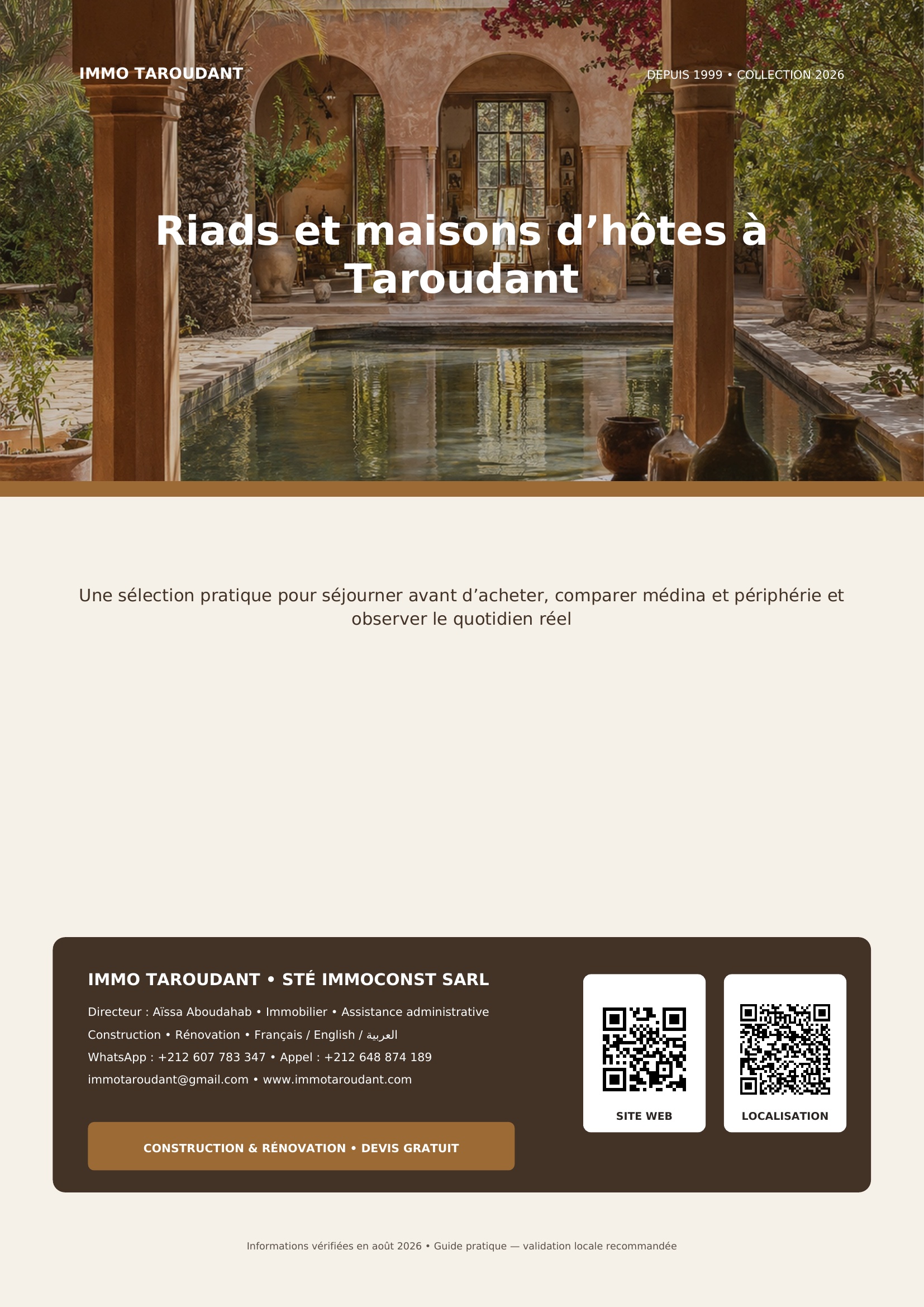 Riads et maisons d’hôtes à Taroudant – Guide visiteurs