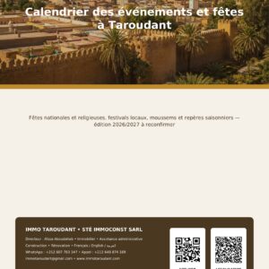 Calendrier des événements et fêtes à Taroudant 2026–2027