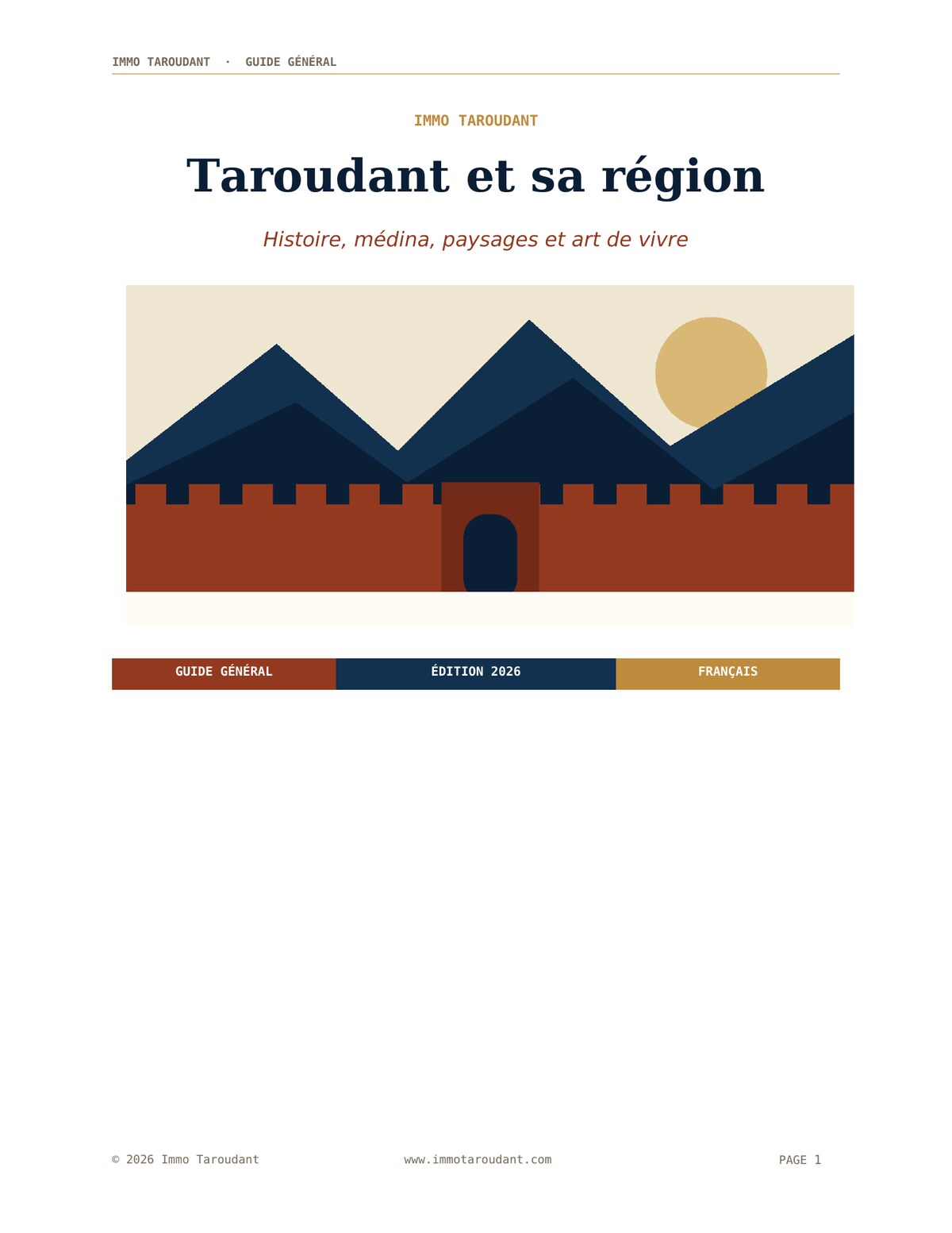 Couverture du guide Taroudant et sa région — édition 2026